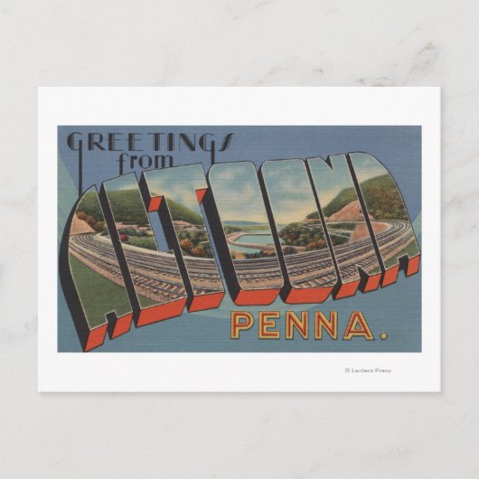 Altoona, Pennsylvania - Grote Letter-scènes Briefkaart (Voorkant)