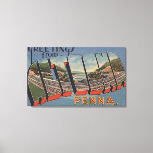 Altoona, Pennsylvania - Grote Letter-scènes Canvas Afdruk (Voorkant)