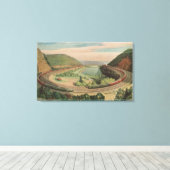 Altoona, Pennsylvania, Het beroemde Hoefijzer Curv Canvas Afdruk (Insitu (Houten vloer))