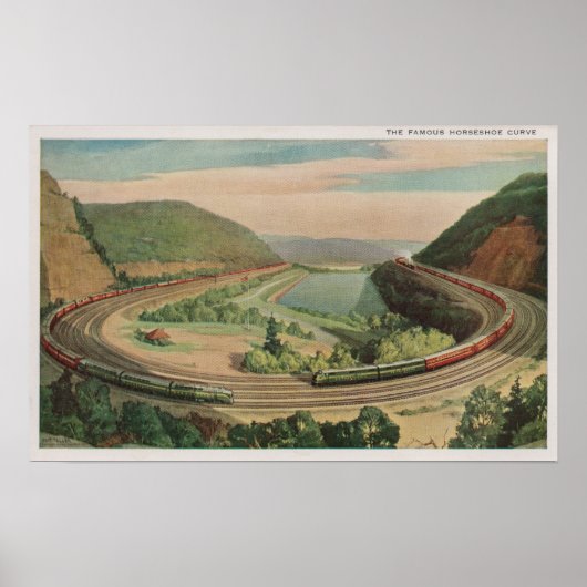 Altoona, Pennsylvania, The Famous Horseshoe Curv Poster (Voorkant)