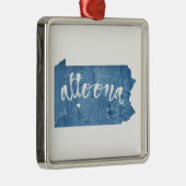 Altoona Pennsylvania Wood Grain Metalen Ornament (Rechts)