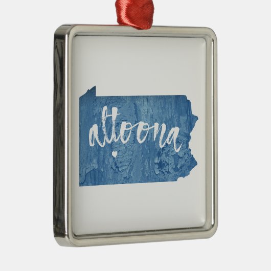 Altoona Pennsylvania Wood Grain Metalen Ornament (Rechts)
