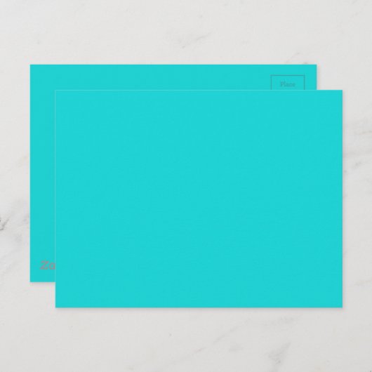 Altruistisch onschatbare Turquoise Blue Color Briefkaart (Voorkant / Achterkant)