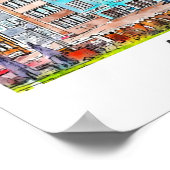 Altstadt Koln Duitsland Reizen Waterverf Hand gete Poster (Hoek)