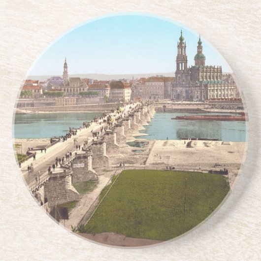 Altstadt Old City Dresden Uitzicht van het Ministe Zandsteen Onderzetter (Voorkant)