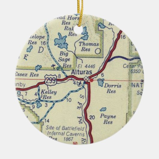 Alturas CA  map Keramisch Ornament (Voorkant)