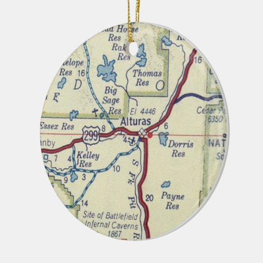 Alturas CA map Keramisch Ornament (Links)