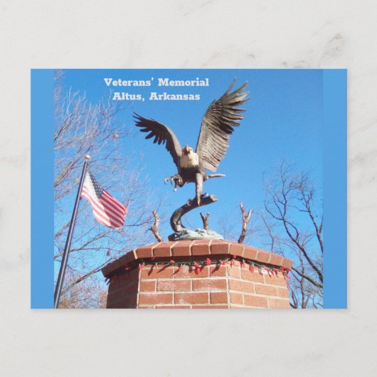 Altus, Arkansas Veteranenmonument Briefkaart (Voorkant)