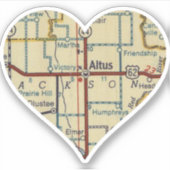 Altus OK  kaart Sticker (Voorkant)