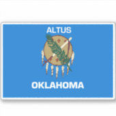 Altus Oklahoma Flag Sticker (Voorkant)