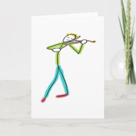 Altviolin spelende stokmannetje kaart