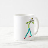 Altviool spelende Stickman Koffiemok (Voorkant rechts)