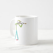 Altviool spelende Stickman Koffiemok (Voorkant links)