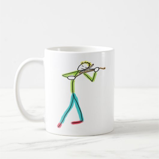 Altviool spelende Stickman Koffiemok (Links)