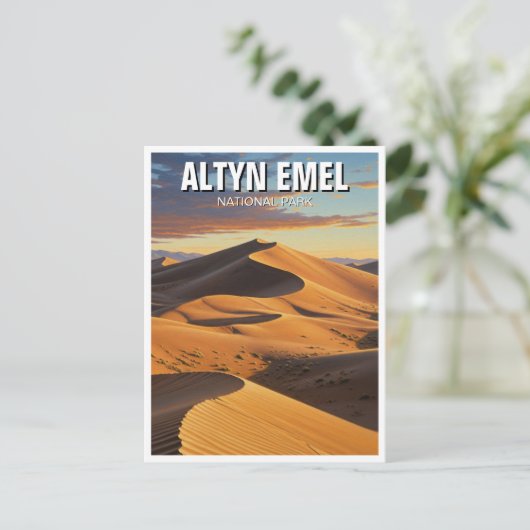 Altyn Emel Nationaal Park Kazachstan Reizen Briefkaart (Staand voorkant)