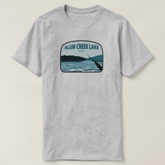 Alum Creek Lake Ohio Gevist Rod T-shirt (Design voorkant)