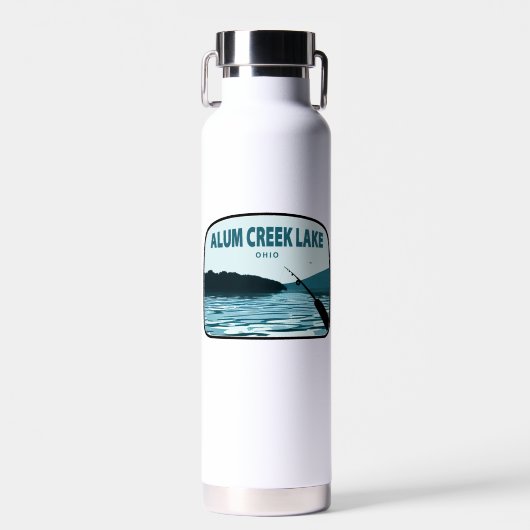 Alum Creek Lake Ohio Gevist Rod Waterfles (Voorkant)