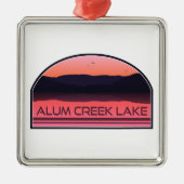 Alum Creek Lake Ohio Red Sunrise Metalen Ornament (Voorkant)