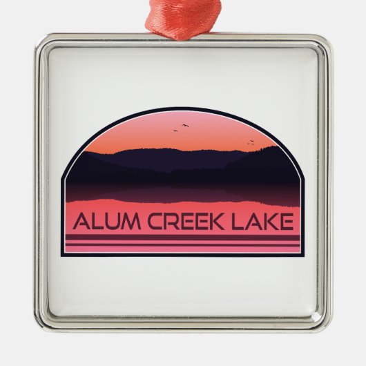 Alum Creek Lake Ohio Red Sunrise Metalen Ornament (Voorkant)