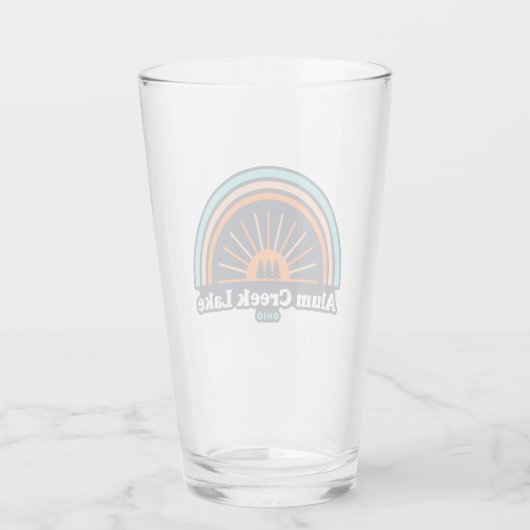 Alum Creek Lake Rainbow Glas (Achterkant)