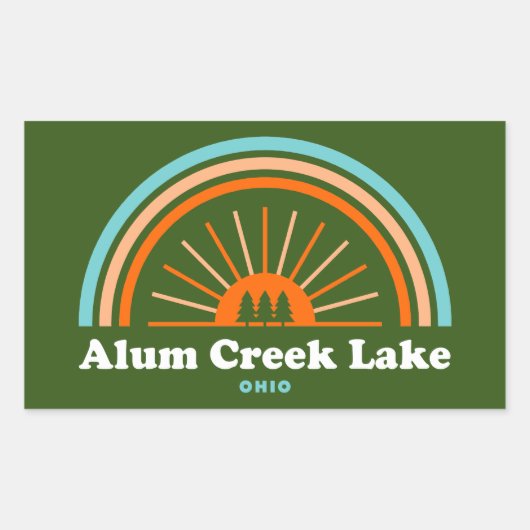Alum Creek Lake Rainbow Rechthoekige Sticker (Voorkant)