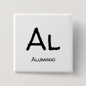 Aluminio Al-lijst van elementen Vierkante Button 5,1 Cm (Voorkant)