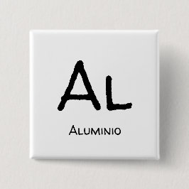 Aluminio Al-lijst van elementen Vierkante Button 5,1 Cm