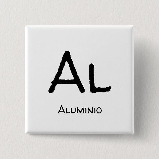 Aluminio Al-lijst van elementen Vierkante Button 5,1 Cm (Voorkant)
