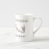 Aluminium Bird & Reed Porselein Kop (Rechts)