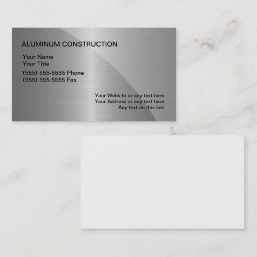 Aluminium constructie Visitekaartjes (Voorkant / Achterkant)