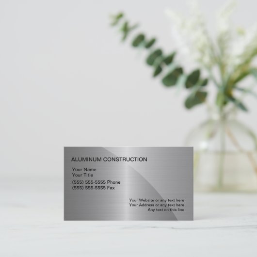 Aluminium constructie Visitekaartjes (Staand voorkant)
