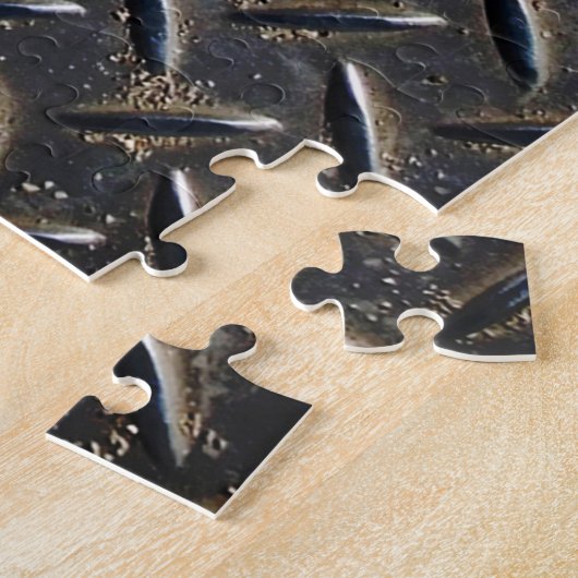 Aluminium Donker: Rhombus Shape Design Legpuzzel (Zijkant)