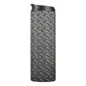 Aluminium Donker: Rhombus Shape Design Thermosbeker (Geroteerd rechts)