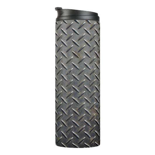 Aluminium Donker: Rhombus Shape Design Thermosbeker (Geroteerd rechts)