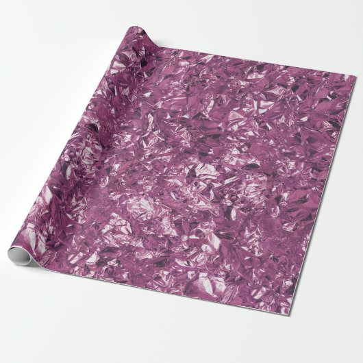 Aluminium Folie Amethist Plum Metallic Kreukvrij Cadeaupapier (Uitgerold)