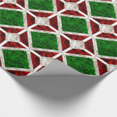 Aluminium Folie Design in Green en Red Cadeaupapier (Hoek)