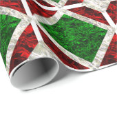 Aluminium Folie Design in Green en Red Cadeaupapier (Rol Hoek)