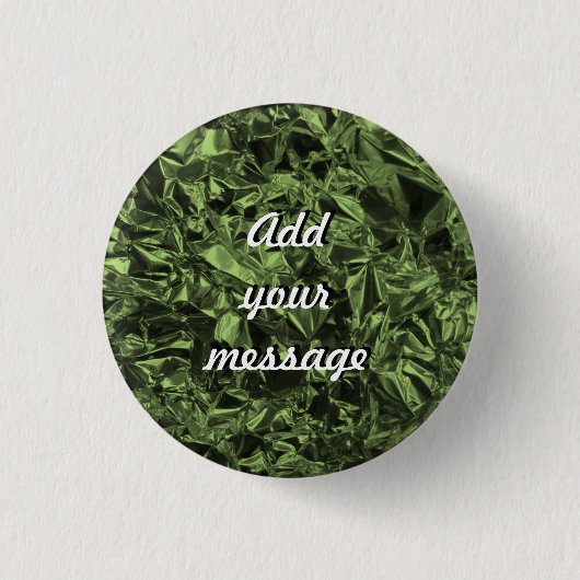Aluminium Folie Design in Moss Green Ronde Button 3,2 Cm (Voorkant)