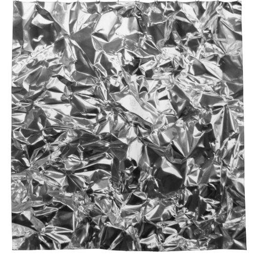 Aluminium Folie Design Silver Color Douchegordijn (Voorkant)