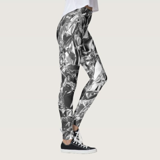 Aluminium Folie Design Silver Color Leggings (Rechts)