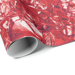 Aluminium Folie Rood vivid Metaalbesproeid Cadeaupapier