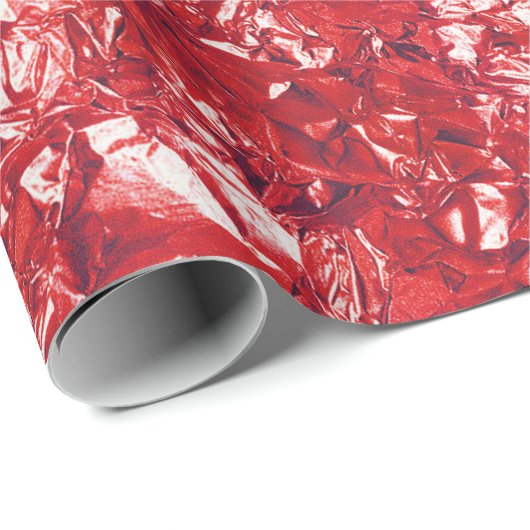 Aluminium Folie Rood vivid Metaalbesproeid Cadeaupapier (Rol Hoek)