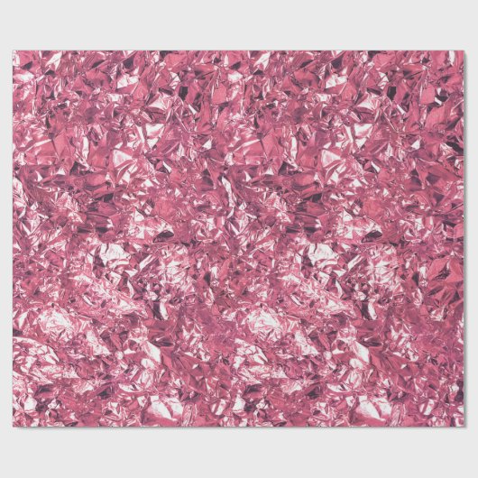 Aluminium Folie Roze Roze witte kreukjes Cadeaupapier (Vlak)
