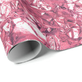Aluminium Folie Roze Roze witte kreukjes Cadeaupapier (Rol Hoek)