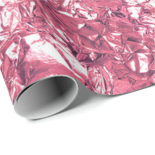 Aluminium Folie Roze Roze witte kreukjes Cadeaupapier