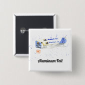 Aluminium Folie Vierkante Button 5,1 Cm (Voorkant /achterkant)