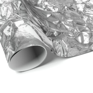 Aluminium Folie Zilver Grijze metalen gekreukt Cadeaupapier