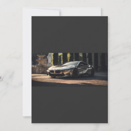 Aluminium Futuristische Race Car uitnodiging