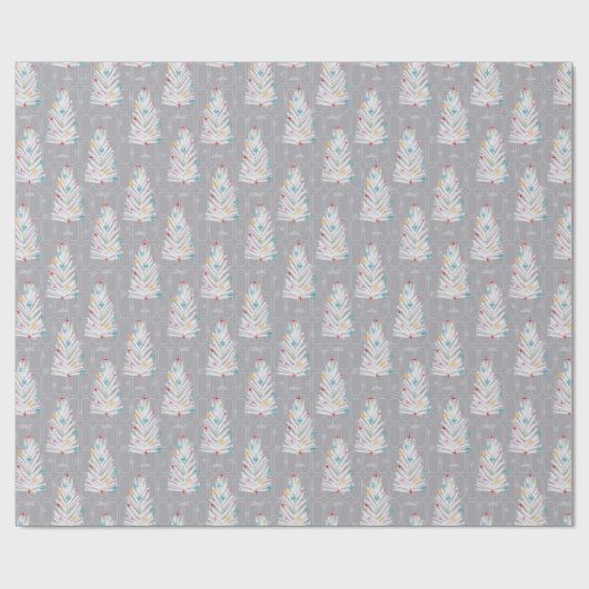 Aluminium kerstbomen grijs kerstmis cadeaupapier (Vlak)