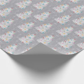 Aluminium kerstbomen grijs kerstmis cadeaupapier (Hoek)